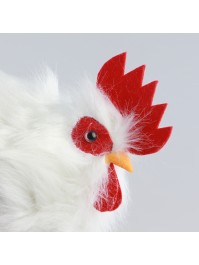 PICOTA WHITE HEN WITH FEATHERS 28CM X 14CM X 37CM