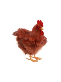 SMALL HEN WITH NATURAL COLORED FEATHERS 20CM X 12CM X 20CM