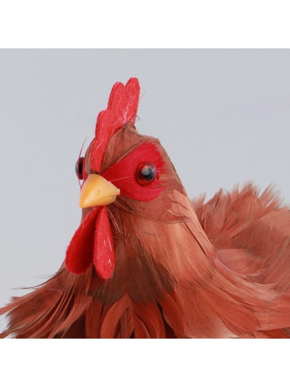 POULE ROUSSE PLUMES PM 20CM X 12CM X 20CM