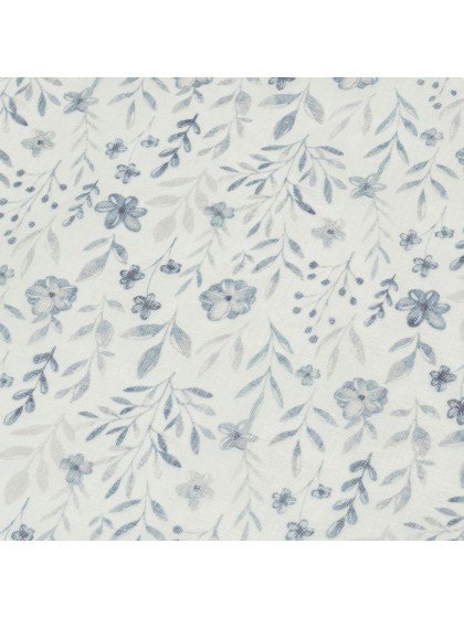 CHEMIN DE TABLE FLORAL VOILE VINTAGE BLEU 28CM X 3M
