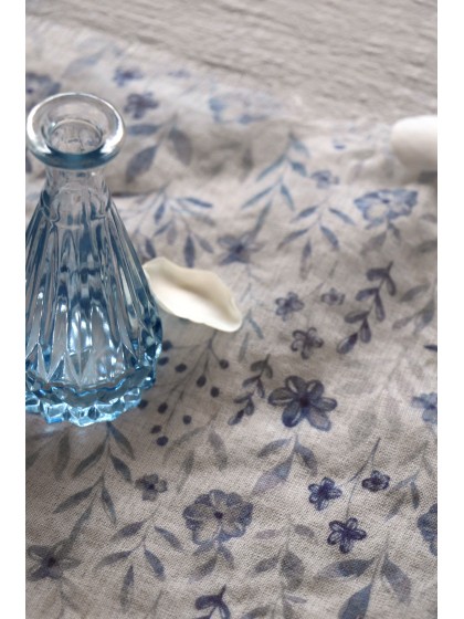 VINTAGE BLUE VOILE TABLE RUNNER 28CM X 3M