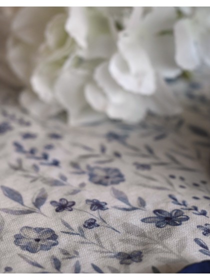 VINTAGE BLUE VOILE TABLE RUNNER 28CM X 3M