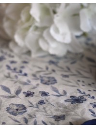CHEMIN DE TABLE FLORAL VOILE VINTAGE BLEU 28CM X 3M