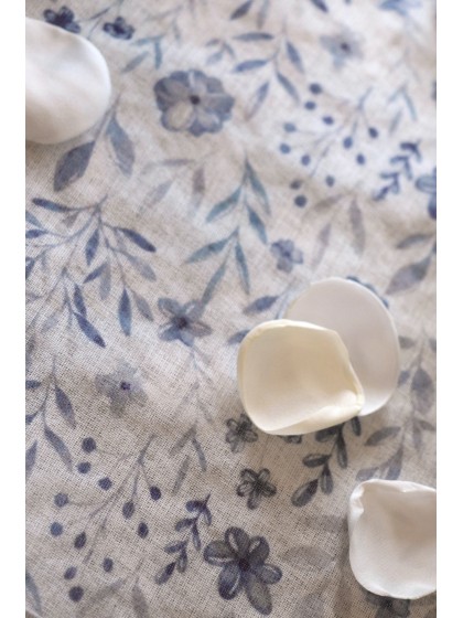 VINTAGE BLUE VOILE TABLE RUNNER 28CM X 3M