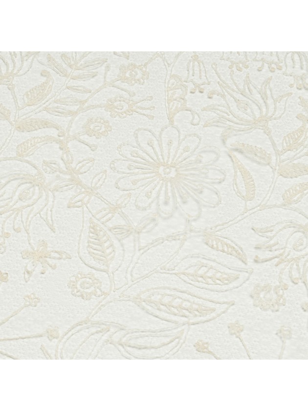 NATURAL EMBROIDED FLORALIES TABLE RUNNER 28CM X 3M