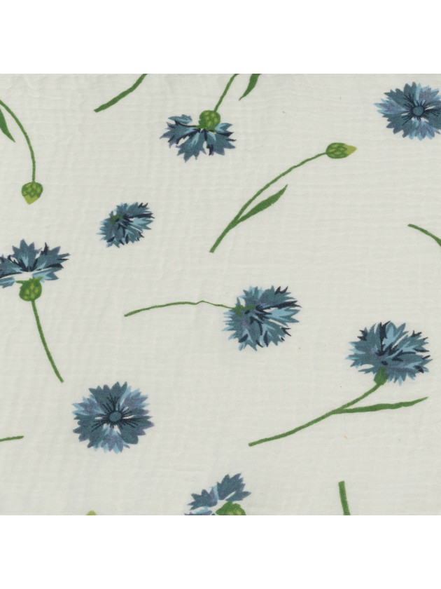 TABLE RUNNER COTTON EMBOSSED CORNFLOWERS 26CM X 3M