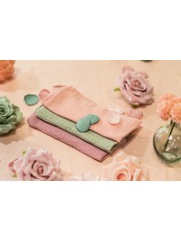 4 PEACH EMBOSSED COTTON NAPKINS 40CM X 40CM