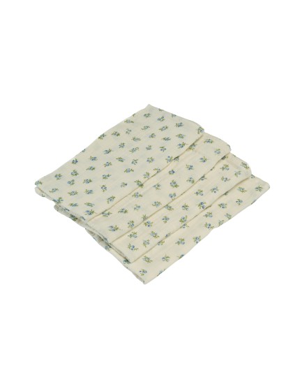 4 SERVIETTES COTON GAUFRE MYOSOTIS 40CM X 40CM