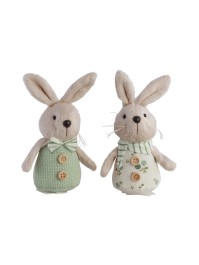 LAPIN DECO A SUSPENDRE VERT SAUGE CHARLIE 2 ASS 7CM X 5.5CM X 17CM