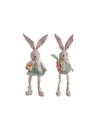 SITTING SAGE GREEN RABBIT CHARLIE 2 ASS 19CM X 10CM X 68CM