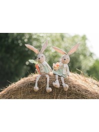 LAPIN ASSIS VERT SAUGE CHARLIE 2 ASS 19CM X 10CM X 68CM