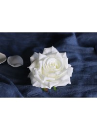 4 TETES DE ROSE IVOIRE DIA 9.5CM X 5.5CM