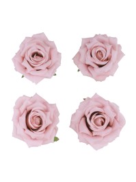 4 PINK ROSE HEADS DIA 9.5CM X 5.5CM