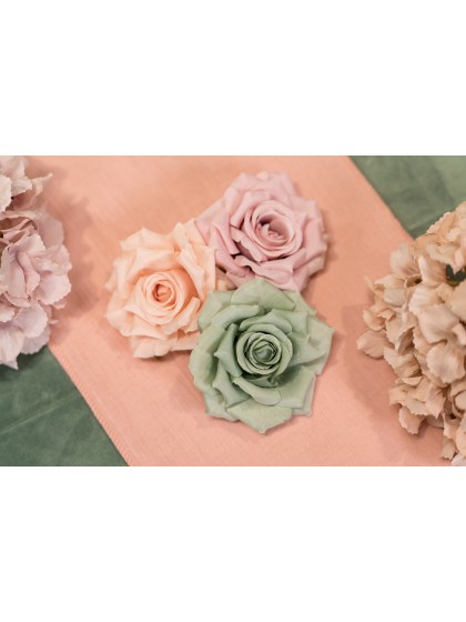 4 TETES DE ROSE VERT SAUGE DIA 9.5CM X 5.5CM