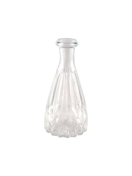 CLEAR GLASS ALEXANDRINE VASE DIA 6.8CM X 14.5CM