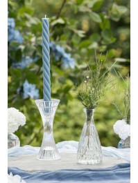 CLEAR GLASS ALEXANDRINE VASE DIA 6.8CM X 14.5CM