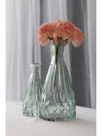 SAGE GREEN GLASS ALEXANDRINE VASE DIA 6.8CM X 14.5CM