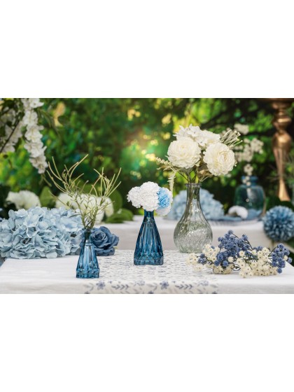 VASE ALEXANDRINE VERRE BLEU DENIM DIA 6.8CM X 14.5CM