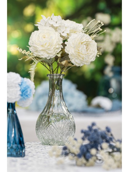 CLEAR GLASS CATHERINE VASE DIA 10CM X 18CM