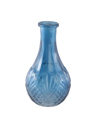 DENIM BLUE GLASS CATHERINE VASE DIA 10CM X 18CM