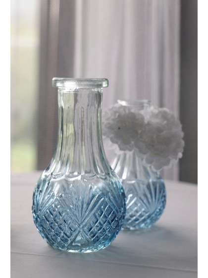 VASE VERRE ALBERTINE DEGRADE BLEU DIA 7.8CM X 13.6CM