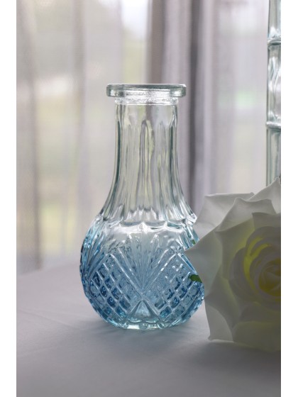 VASE VERRE ALBERTINE DEGRADE BLEU DIA 7.8CM X 13.6CM