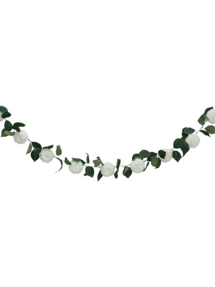 WHITE DAHLIA GARLAND 220CM