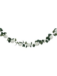 WHITE DAHLIA GARLAND 220CM