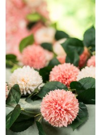 PINK DAHLIA GARLAND 220CM