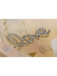 4 SILVER METAL LETTERS LOVE DIAMOND 4CM X 2.2CM X 0.2CM