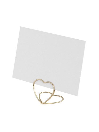 6 METAL GOLDEN HEART PLACE HOLDERS 3CM X 2.6CM / 1.2MM