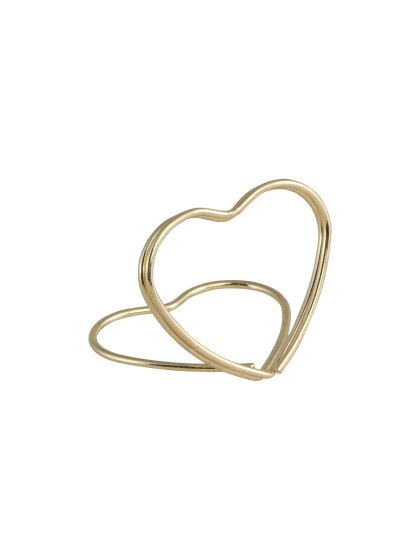 6 METAL GOLDEN HEART PLACE HOLDERS 3CM X 2.6CM / 1.2MM