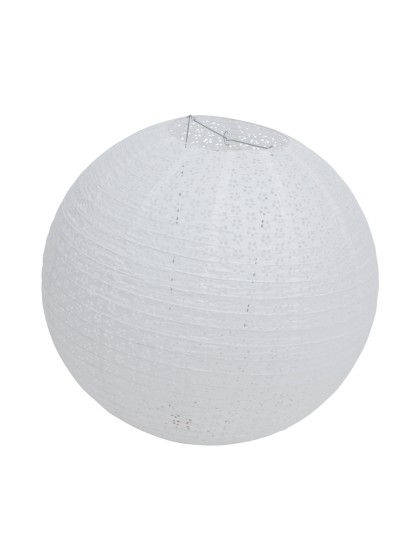 LANTERNE PAPIER GM FLEURS AJOUREES BLANCHE DIA 60CM X 56CM
