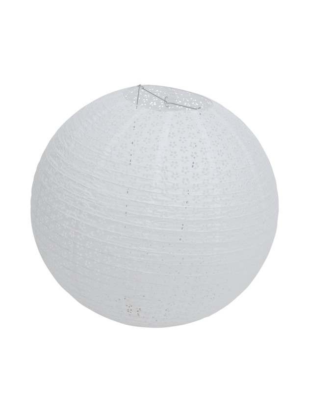 LANTERNE PAPIER GM FLEURS AJOUREES BLANCHE DIA 60CM X 56CM
