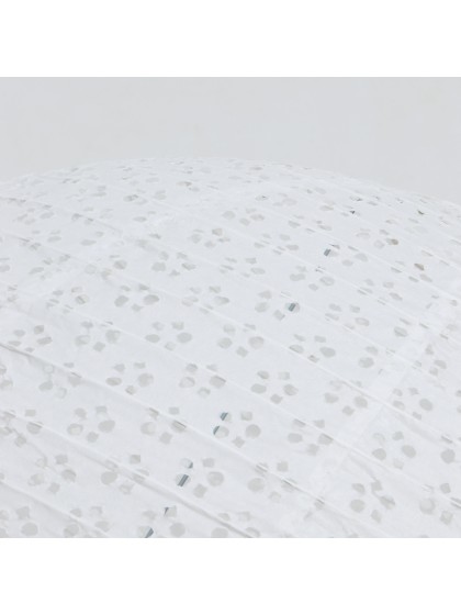 LANTERNE PAPIER GM FLEURS AJOUREES BLANCHE DIA 60CM X 56CM