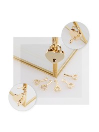 BOITE A BOUQUET / URNE MARIAGE VERRE METAL OR AVEC CADENAS 26CM X 15CM X 18.5CM