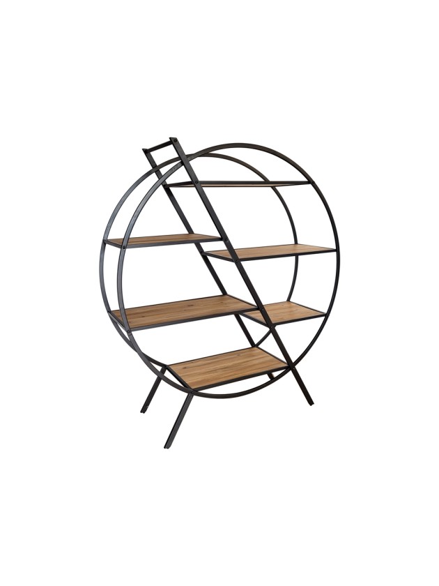 WOODEN AND METAL BLACK FUNRITURE 120CM X 37CM X 137CM