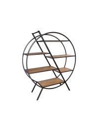 MEUBLE PRESENTATION VINTAGE BOIS ET METAL NOIR 120CM X 37CM X 137CM