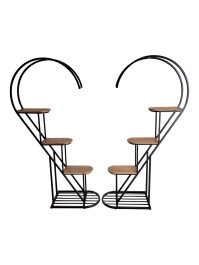 VINTAGE WOODEN AND METAL FURNITURE HEART SHAPE 2 PCS 179CM X 35CM X 174CM