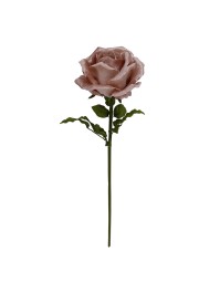 ROSE GEANTE VELOURS SUR TIGE ROSE POUDRE 28CM X 28CM X 108CM