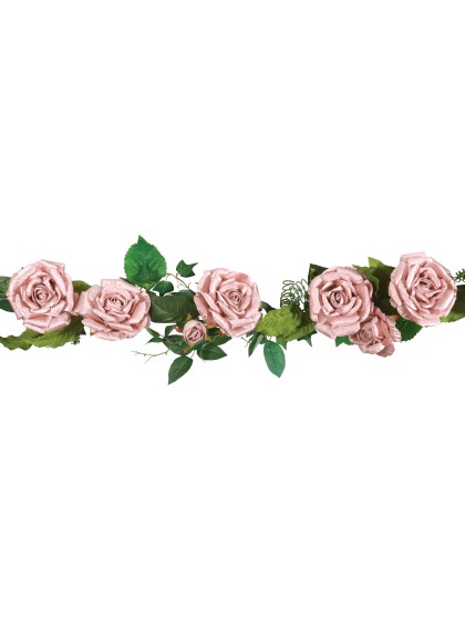 DELUXE VELVET LIGHT PINK ROSES TABLE CENTER DIA 20CM X 2M