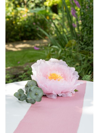 TETE DE PIVOINE TULLE ROSE DIA 28CM X 10CM