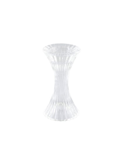 GLASS DOUBLE TAPER CANDLEHOLDER HYPERBOLE DIA 7CM X 13CM