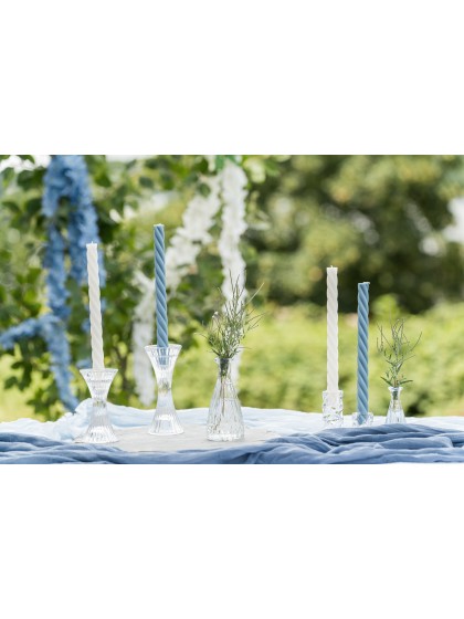 GLASS DOUBLE TAPER CANDLEHOLDER HYPERBOLE DIA 7CM X 13CM