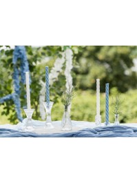 GLASS DOUBLE TAPER CANDLEHOLDER HYPERBOLE DIA 7CM X 13CM