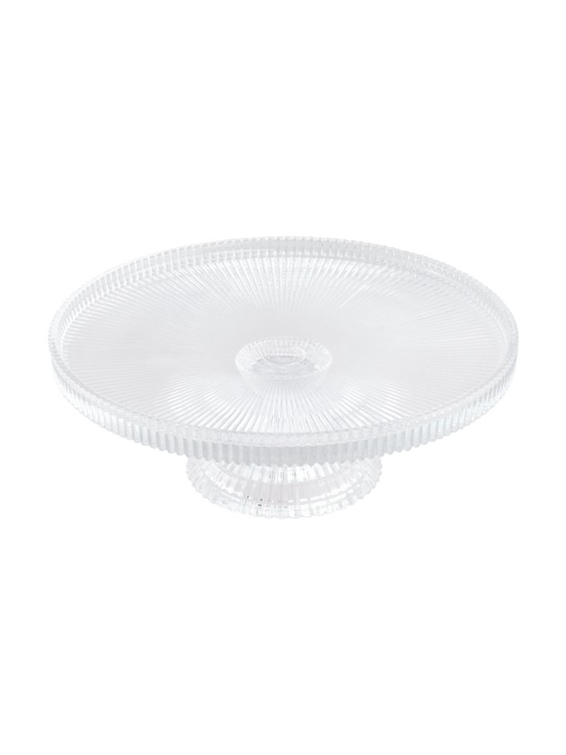 GLASS TRAY ON BASE CATHERINE DIA 24.7CM X 8.3CM