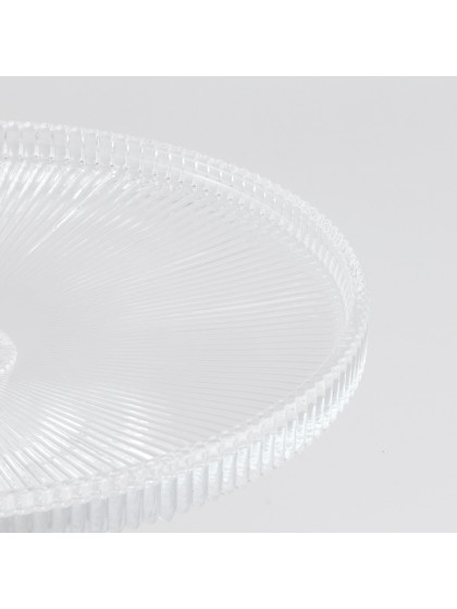 PLATEAU VERRE CATHERINE SUR PIED DIA 24.7CM X 8.3CM
