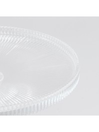 GLASS TRAY ON BASE CATHERINE DIA 24.7CM X 8.3CM