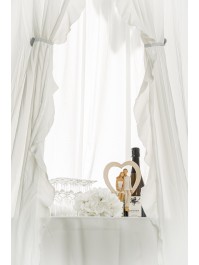 CANOPY RECEPTION TISSU BLANC AVEC FRANGES DIA 56CM X 230CM