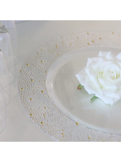 SHEHERAZADE CLEAR PS CHARGER PLATE DIA 33CM